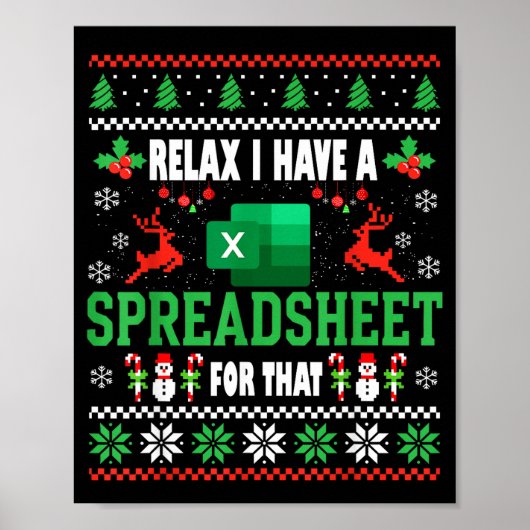 Excel hässlicher Weihnachtspullover Ich habe eine  Poster (Vorne)