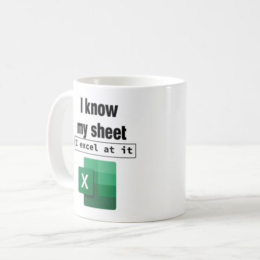 Excel Ich kenne meinen Sheet Spreadsheet Nerd Cowo Kaffeetasse (Vorderseite Links)