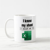Excel Ich kenne meinen Sheet Spreadsheet Nerd Cowo Kaffeetasse (Links)