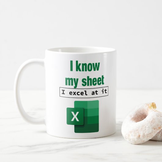 Excel Ich kenne meinen Sheet Spreadsheet Nerd Cowo Kaffeetasse (Mit Donut)