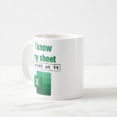 Excel Ich kenne meinen Sheet Spreadsheet Nerd Cowo Kaffeetasse (Vorderseite Links)