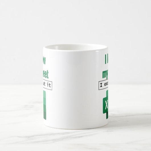 Excel Ich kenne meinen Sheet Spreadsheet Nerd Cowo Kaffeetasse (Mittel)