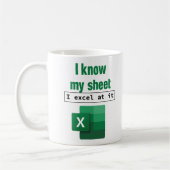 Excel Ich kenne meinen Sheet Spreadsheet Nerd Cowo Kaffeetasse (Links)