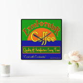 Excel-o-rator Coffee Funny Retro Wall Clock Quadratische Wanduhr (Zuhause)