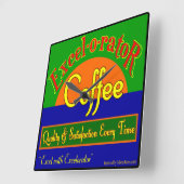 Excel-o-rator Coffee Funny Retro Wall Clock Quadratische Wanduhr (Winkel)