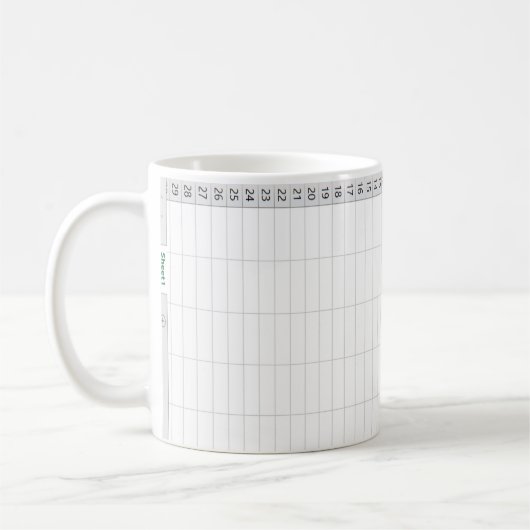 Excel-Tabelle - Grün Kaffeetasse (Links)
