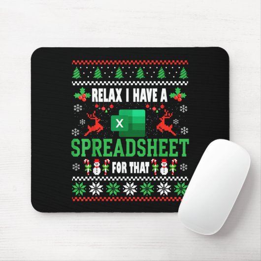Excel Ugly Christmas Sweater I Have A Spreadsheet Mousepad (Mit Mouse)