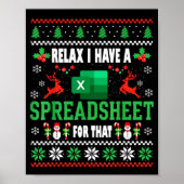 Excel Ugly Christmas Sweater I Have A Spreadsheet  Poster (Vorne)