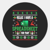 Excel Ugly Christmas Sweater I Have A Spreadsheet Runder Aufkleber (Vorderseite)