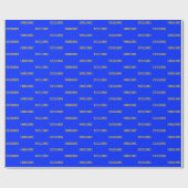 Excellence Elegant Blue Yellow Gold Wrapping Paper Geschenkpapier (Flach)