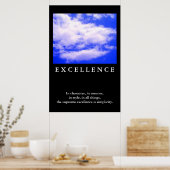 Excellence Zitat Blue Sky Motivierend Poster (Küche)