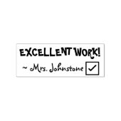 "EXCELLENT WORK!" + Teacher's Name Rubber Briefmar Gummistempel (Prägung)
