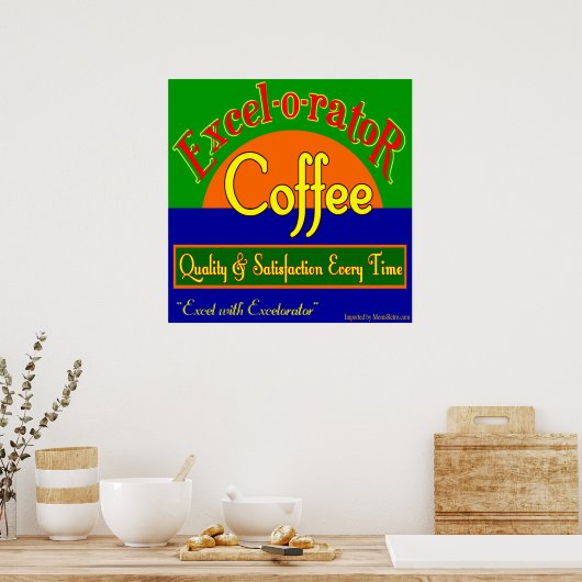 Excelorator Coffee Retro Art Print Poster (Küche)
