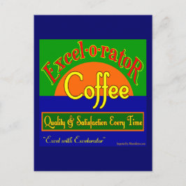 Excelorator Coffee Retro Label Postkarte