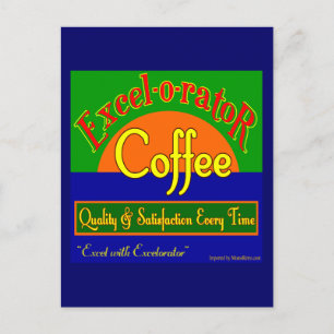 Excelorator Coffee Retro Label Postkarte