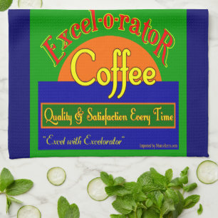 Excelorator Retro-Kaffee-Etikett Küchenhandtuch Geschirrtuch
