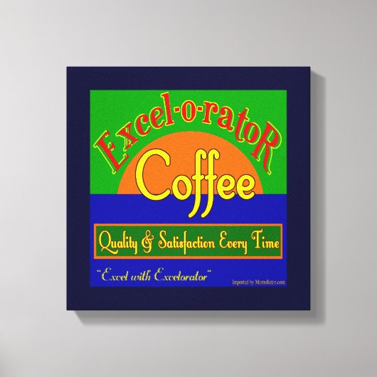 Excelorator Retro Kaffeekunst überzogene Canvas Leinwanddruck (Vorderseite)