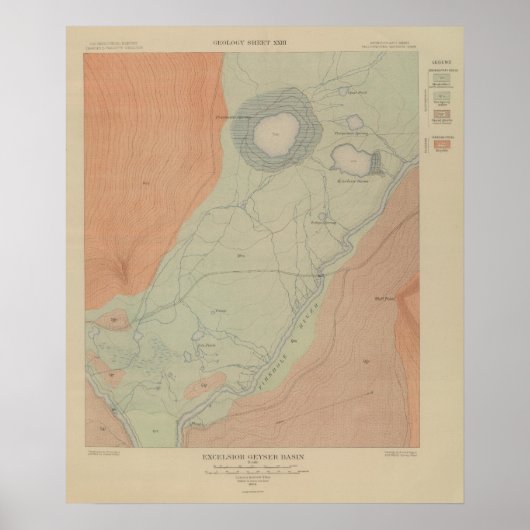 Excelsior Geyser-Becken Poster (Vorne)