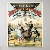 EXCELSIOR GINGER ALE Heißluftballon Retro Poster (Vorne)