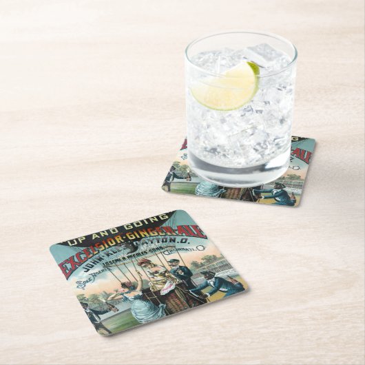 Excelsior Ginger Ale Rechteckiger Pappuntersetzer (Vor Ort)