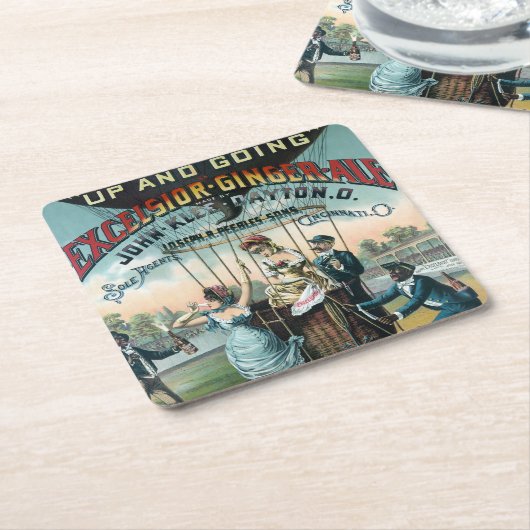 Excelsior Ginger Ale Rechteckiger Pappuntersetzer (angewinkelt)