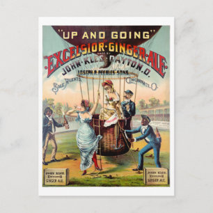 Excelsior Ginger Ale Vintage Poster Restauriert Postkarte