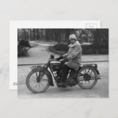 Excelsior-Zweizylinder-Vintages Foto Postkarte (Vorne/Hinten)