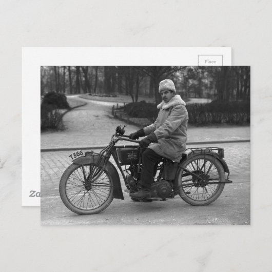 Excelsior-Zweizylinder-Vintages Foto Postkarte (Vorne/Hinten)