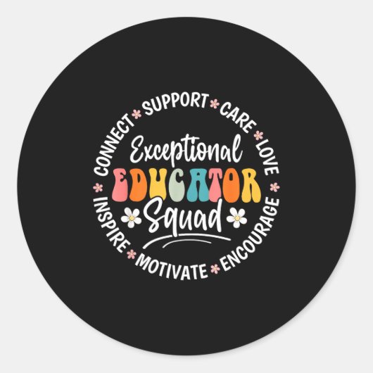 Exceptional Educator Squad Appreciation Week Back Runder Aufkleber (Vorderseite)