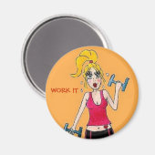 Excercise Girl Magnet (Vorderseite/Rückseite)