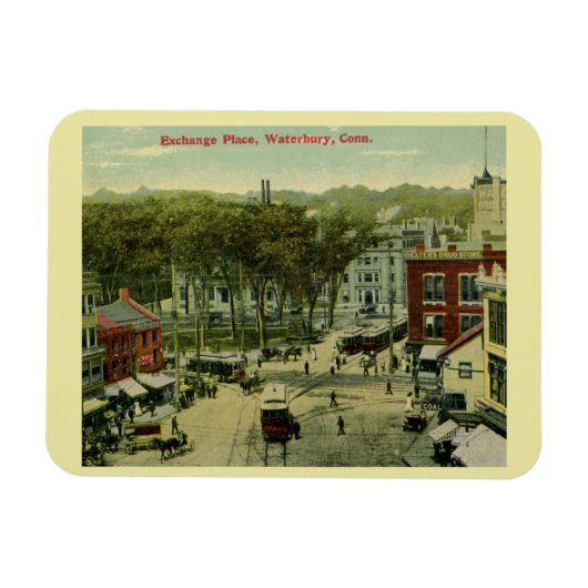 Exchange Place, Waterbury, Connecticut Vintag Magnet (Horizontal)