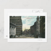 Exchange Street View of Staat Street Postkarte (Vorne/Hinten)