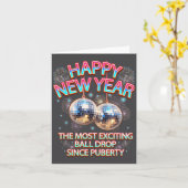 Exciting Ball Drop Since-puberty Happy New Year Di Karte (Gelbe Blume)