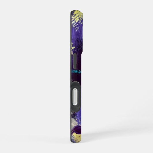 Exciting blue, purple, and gold abstract art iPhone 16 hülle (Rechte Seite)