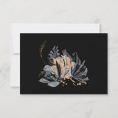 Exclusive Gold Black Floral Horizontal RSVP Card Karte (Rückseite)