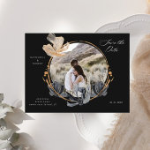 Exclusive Gold Black Floral Save the Date Postkarte