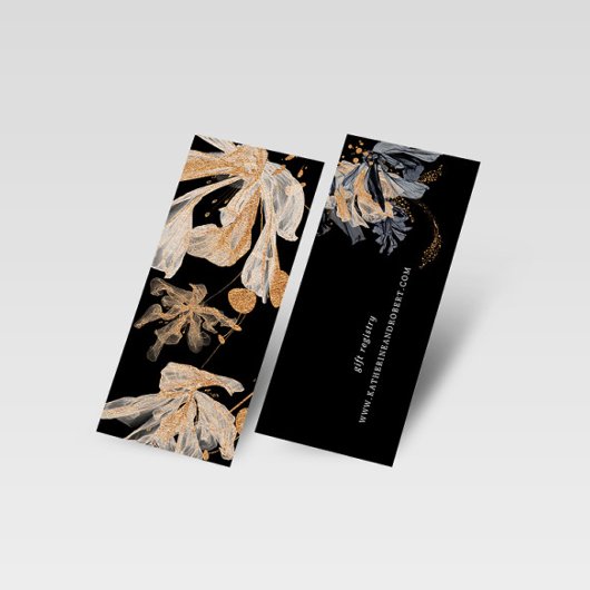 Exclusive Gold Black Floral Wedding Card