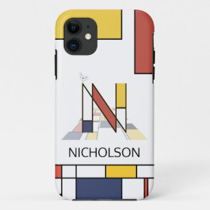 Exclusive Neoplasticism Art Monogram. Letter N Case-Mate iPhone Hülle