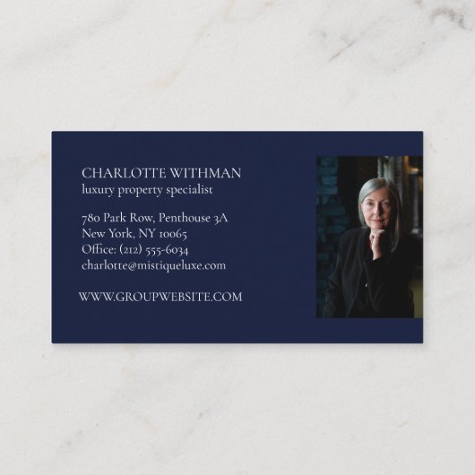 Exclusive Real Estate Property photo Luxury agent Visitenkarte (Rückseite)