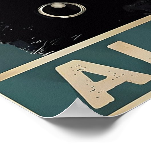 Excue mich!das Badezimmer allein?Funny Dark Cat Poster (Ecke)