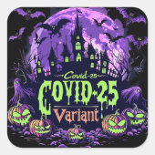 ExDesigner | Halloween | Covid-25 Variante Quadratischer Aufkleber (Vorderseite)