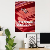 Execution Beats Ideas Car Quote Poster (Heimbüro)