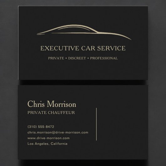 Executive-Autovermietung Black & Gold Visitenkarte