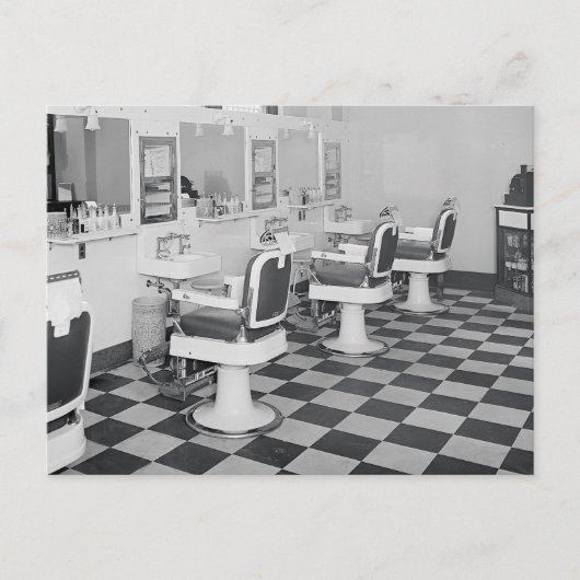 Executive Barber Shop, 1935 Postkarte (Vorderseite)