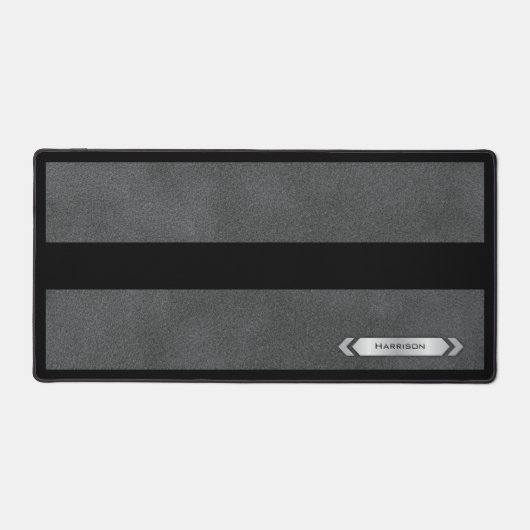 Executive Black Gray Minimalist For Him Schreibtischunterlage (Vorderseite)