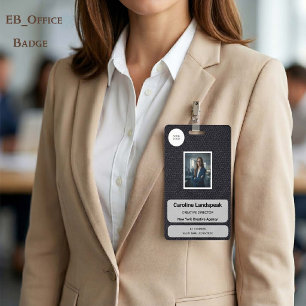 Executive Black Leather Custom Logo Foto ID  Ausweis