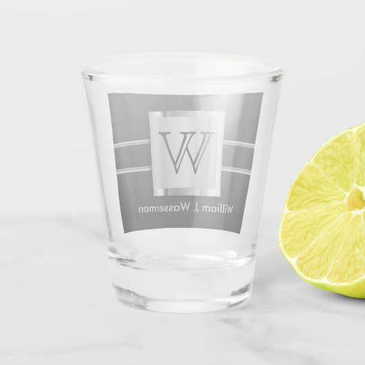 Executive Black & Silver - Monogrammed Schnapsglas (Rückseite)