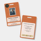 Executive Burnt Orange Leder Custom Logo ID Abzeic Ausweis (Vorder- & Rückseite)