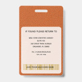 Executive Burnt Orange Leder Custom Logo ID Abzeic Ausweis (Rückseite)