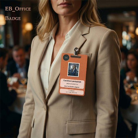 Executive Burnt Orange Leder Custom Logo ID Abzeic Ausweis